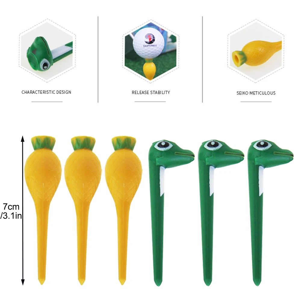 6Pcs Golf Tees Plastic Tee Golf Balls Holder 70mm/2.76inch Unbreakable Durable olf Tees Drop Ship