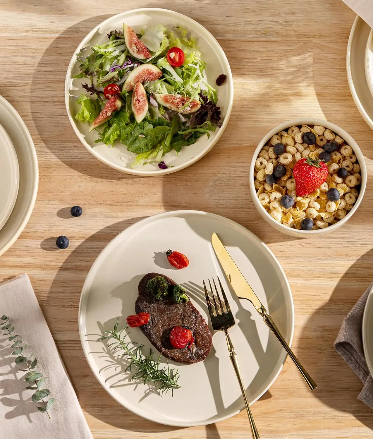 Наборы керамической посуды на 8 штук, набор тарелок и мисок ручной работы с реактивной глазурью, устойчивый к царапинам набор посуды, духовка и микро