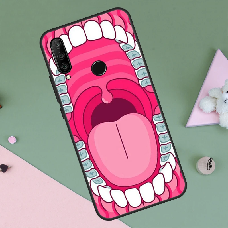 Cartoon Dentist Dental Teeth Case For Huawei P20 P30 P40 Lite P60 Mate 60 Pro Nova 10 9 SE 5T 11i 8i 3i Y60 Y61 Y70 Y90