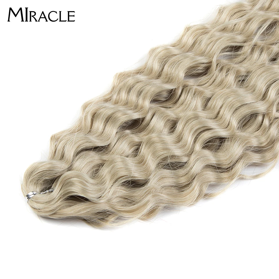 MIRACLE sintetico Twist Crochet capelli ricci 32 pollici Water Wave treccia capelli Ombre biondo marrone onda profonda intrecciare l'estensione dei capelli