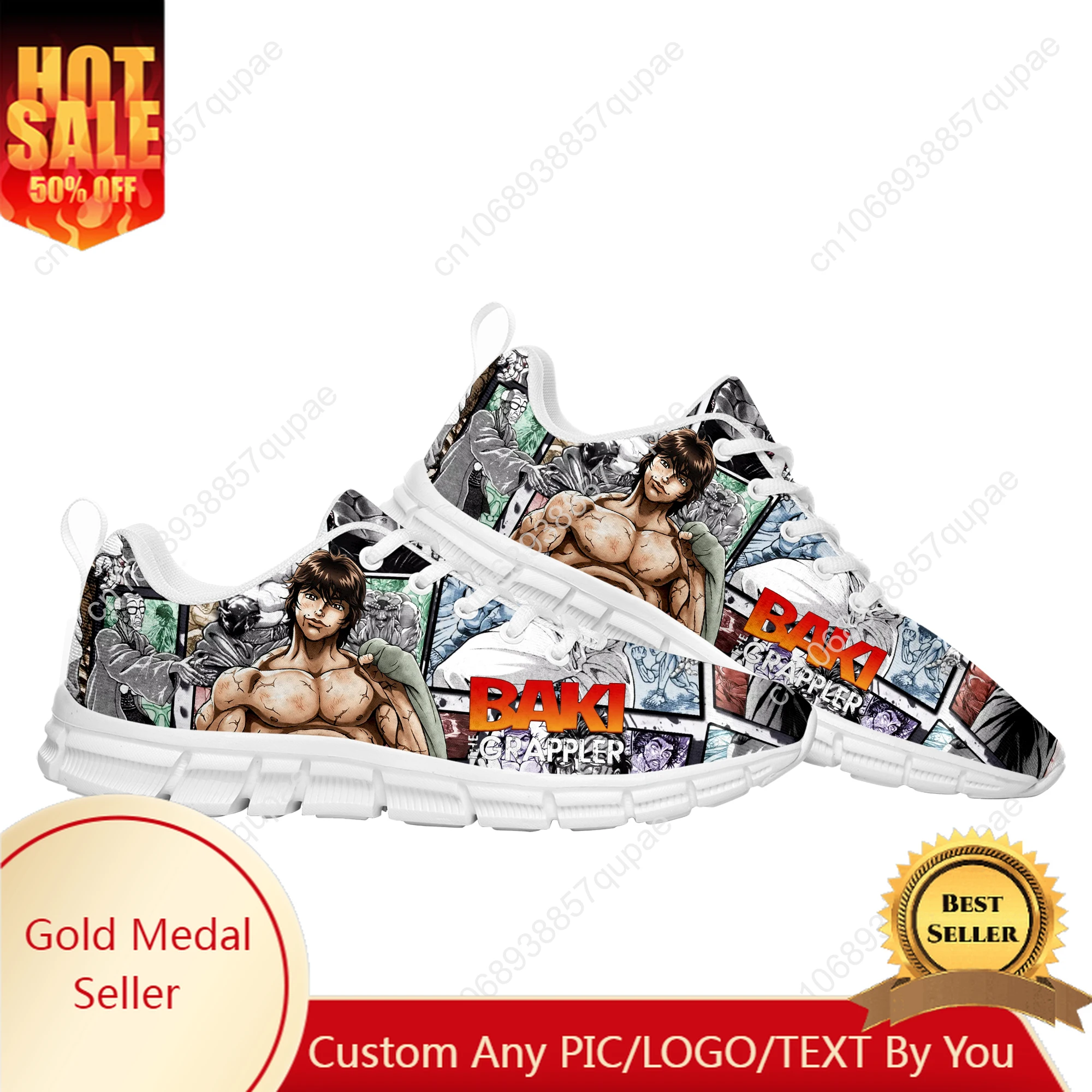 

Baki The Grappler Hanma Baki Sports Shoes Mens Womens Teenager Sneakers High Quality Parent Sneaker Couple Custom Shoes