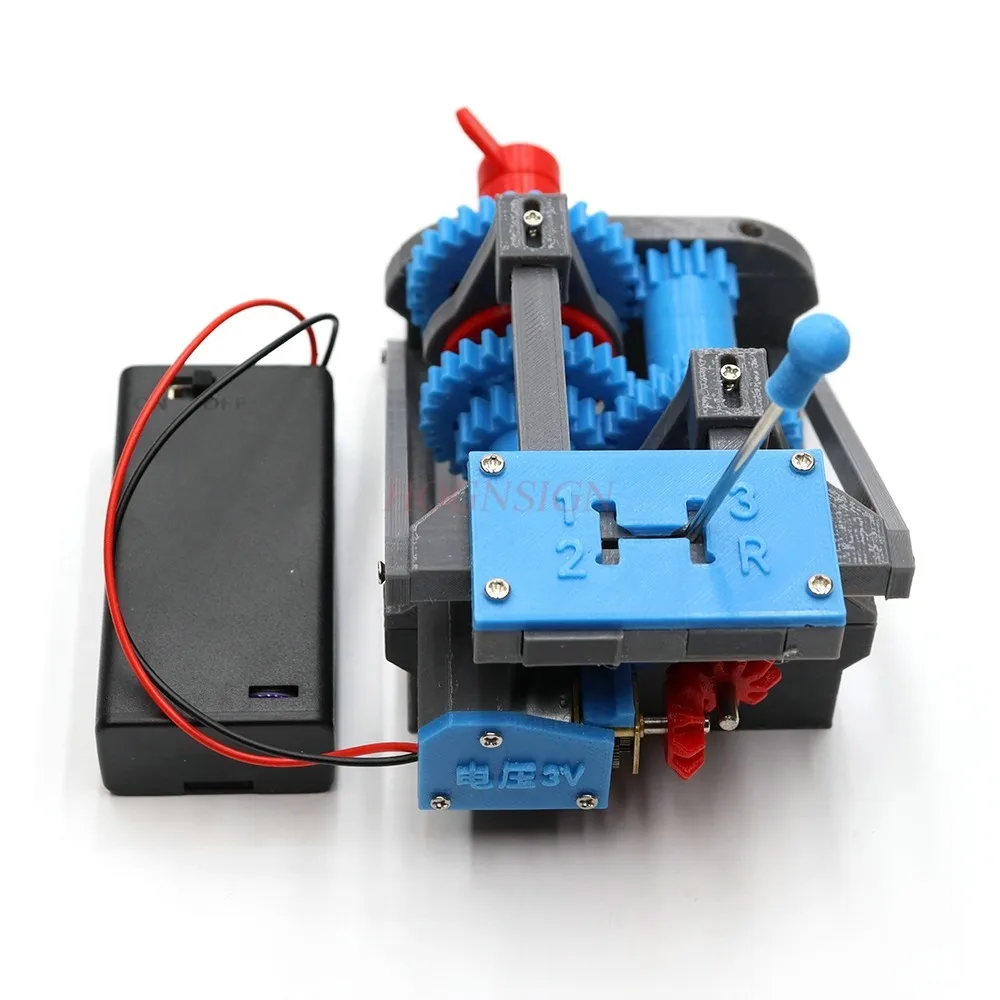Viergang-Getriebe Modell Auto Getriebe Getriebe Vorwärtsgang Rückwärtsgang R-Getriebe Simulation 3D-gedruckte Teile STEM Lehrmodell