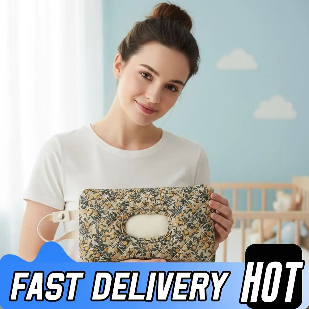 

Portable Wet Wipes Case Bow Print Tissue Box Baby Stroller Hanging Tissue Dispenser Holder Car Napkin Storage Bag for Travel