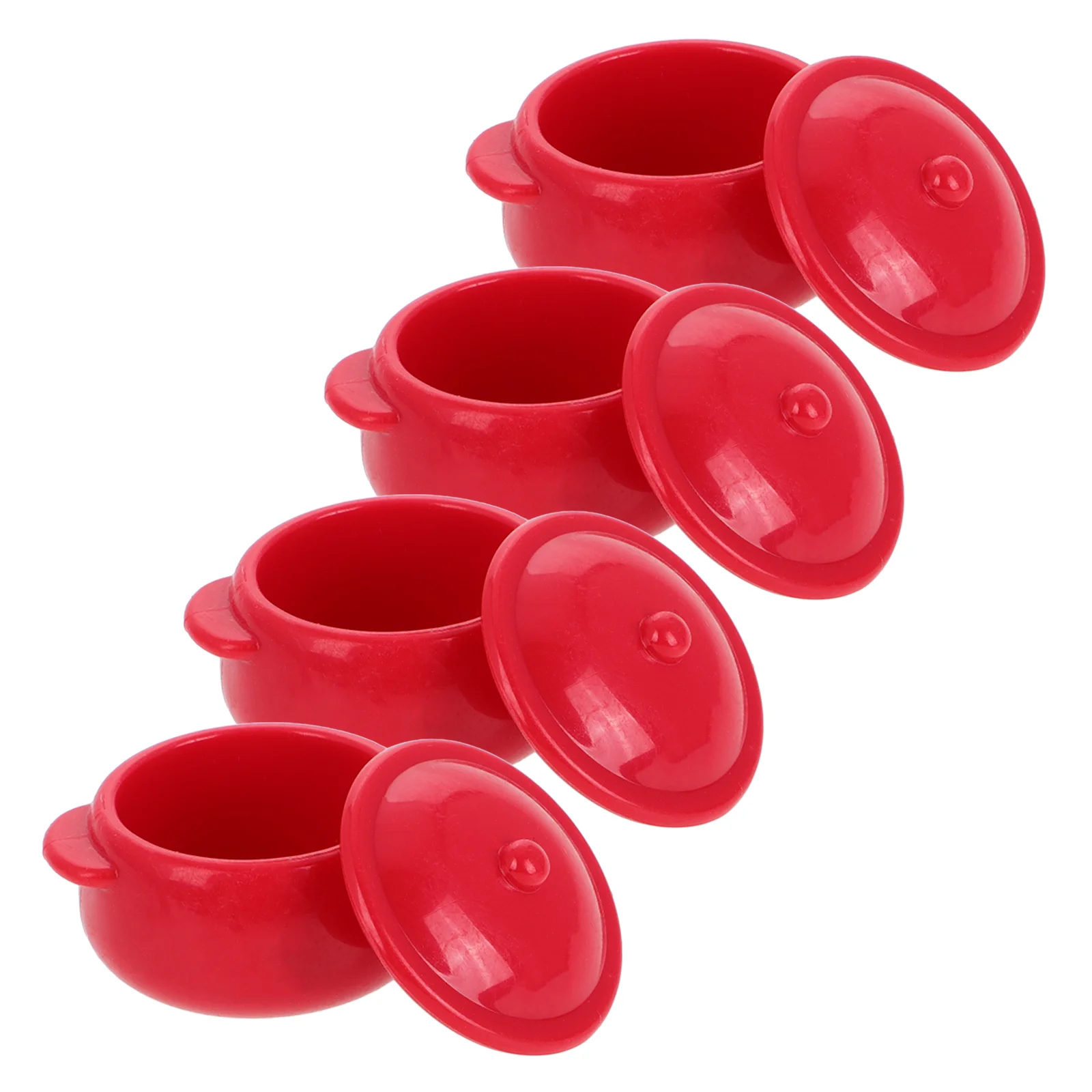 4 Uds modelo olla Mini accesorios para casa de muñecas juguetes para niños pequeños cocina juego de simulación utensilios de cocina de escena de plástico