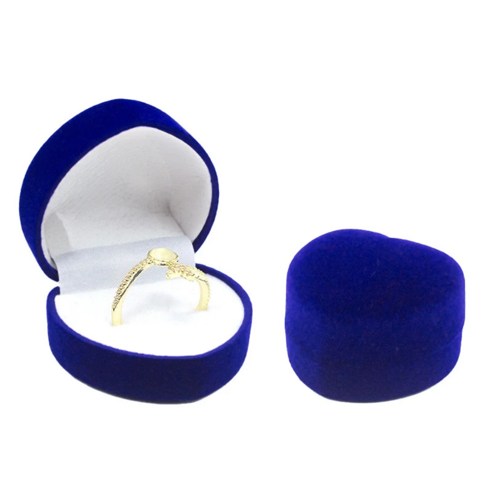 Earring Packaging Box Plush Valentine'S Day Gift Box Heart Shaped Ring Box  For Gift Birthday Wedding