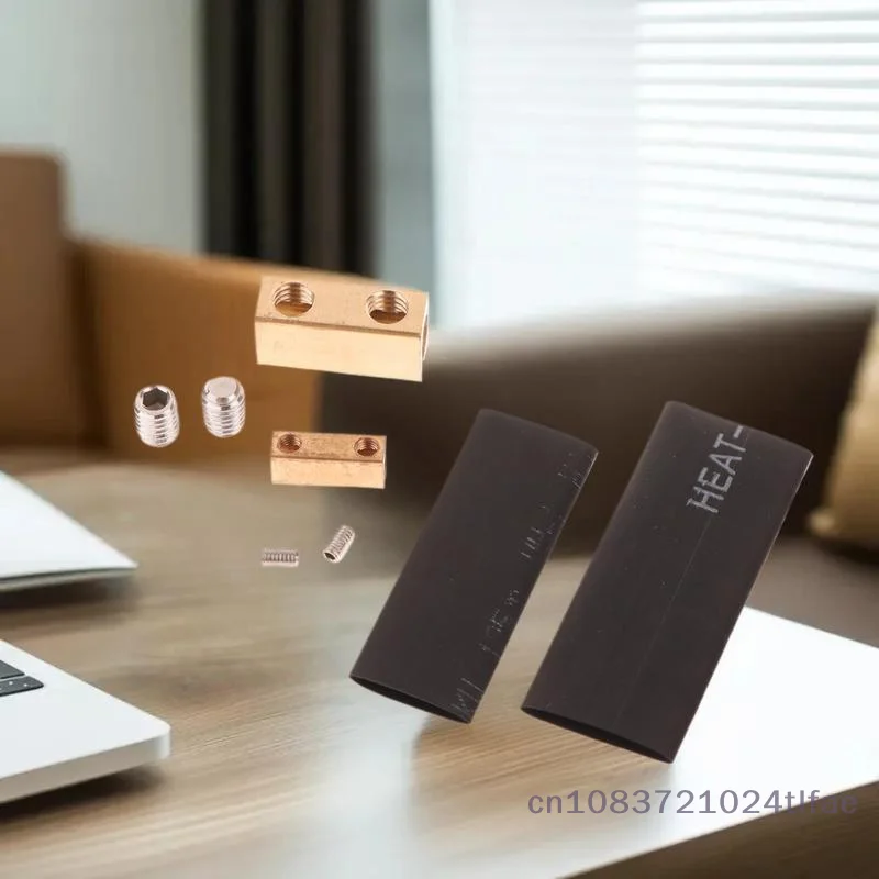 5-teiliger Messing-Klemmenblock mit Schrumpfschlauch, hoher Strom, wasserdicht, Schnellklemmenblock, druckfrei, Schnellverbinder