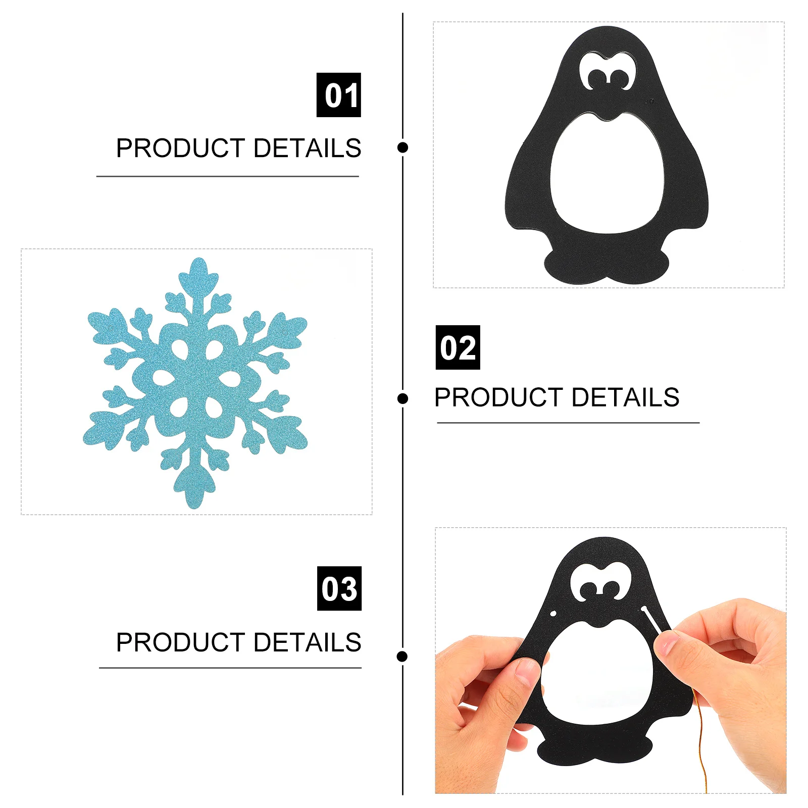 

2Pcs Christmas Penguin Snowflake Banner Party Decoration Hanging Flags Holiday Festival Background Christmas Snowflakes Banner