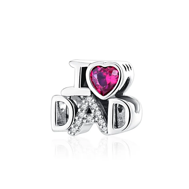 2024 New I Love Your Mother, sisters, Father, Family Charm Pendant, Fitted Original 925 Sterling Silver Bracelet DIY Accessories