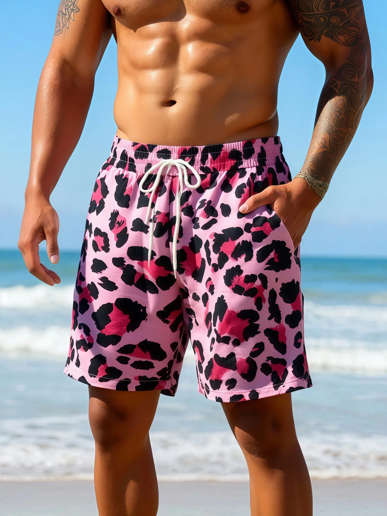 Hot Selling Top Stylish  Art Print Men Casual Beach Shorts Breathable Trunks for Pool Party Seaside Summer Holiday Birthday Gift