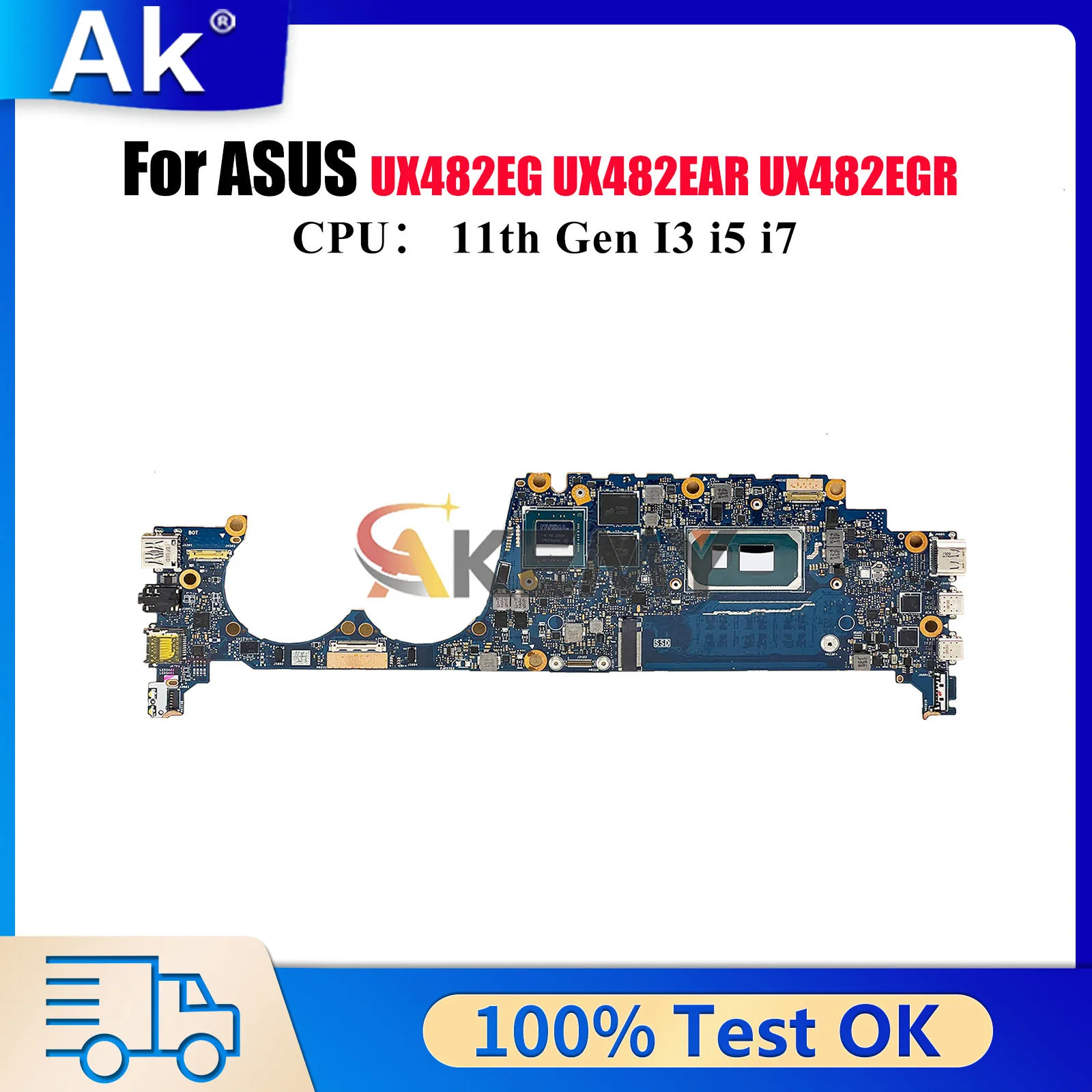 

UX482EG Laptop Motherboard For ASUS ZenBook UX482EAR UX482EGR BE482E UX482EG BX482E UX482E UX4100E Mainboard 11th Gen I3 i5 i7 U