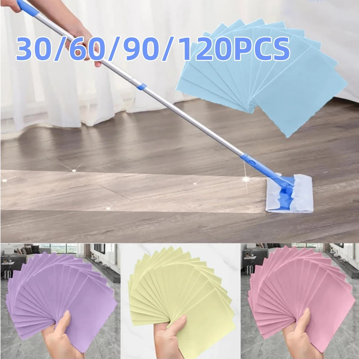 30-120PCS Floor Cleaner Tablets Water-Soluble Sterilizing Fragrant Bathroom Kitchen Deodorant Dirt Toilet Cleaning Sheet