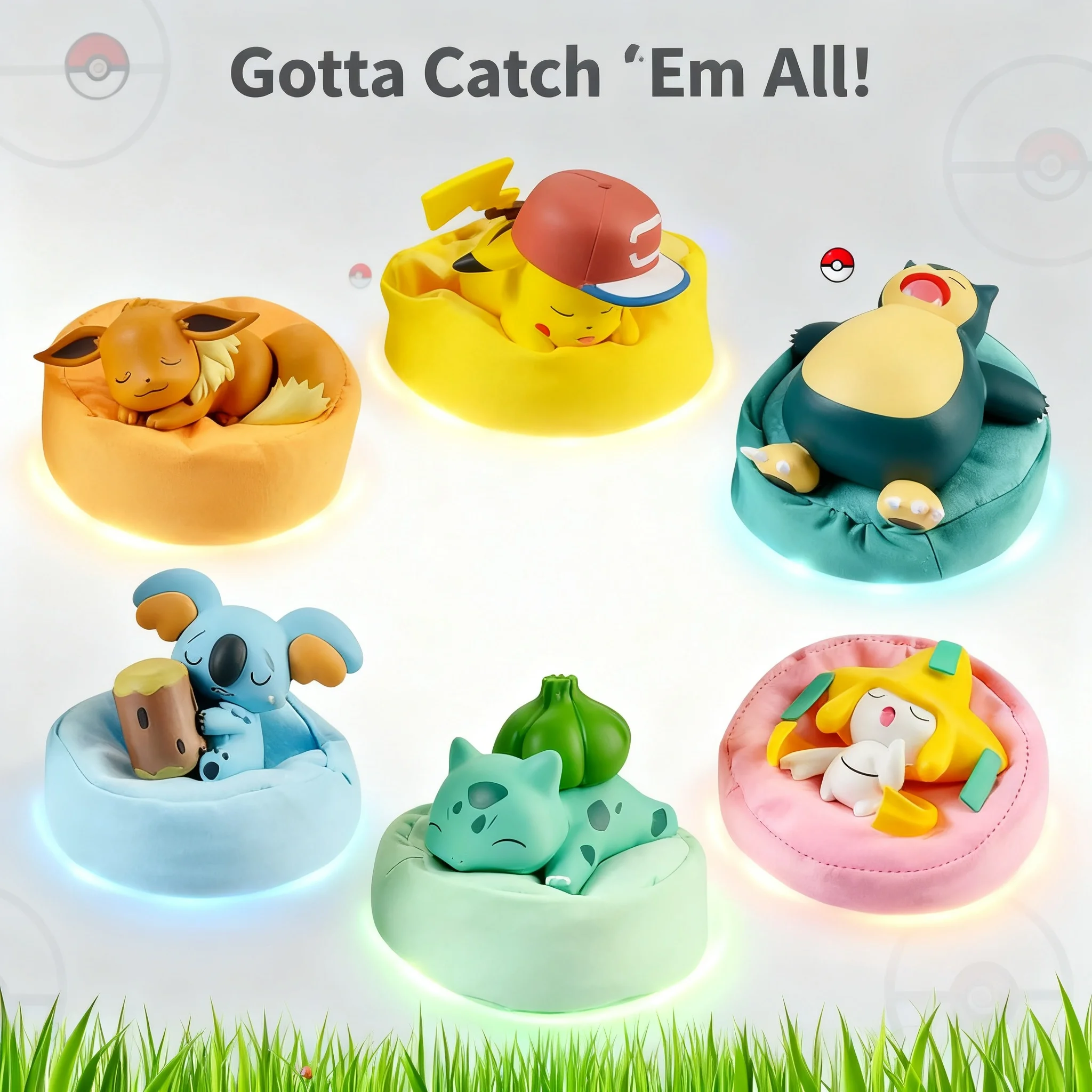 Figuras de acción de la serie Pokemon Starry Dream, Pikachu, Eevee, Bulbasaur, Snorlax, regalo de Anime, modelo de juguete, monstruos, adornos