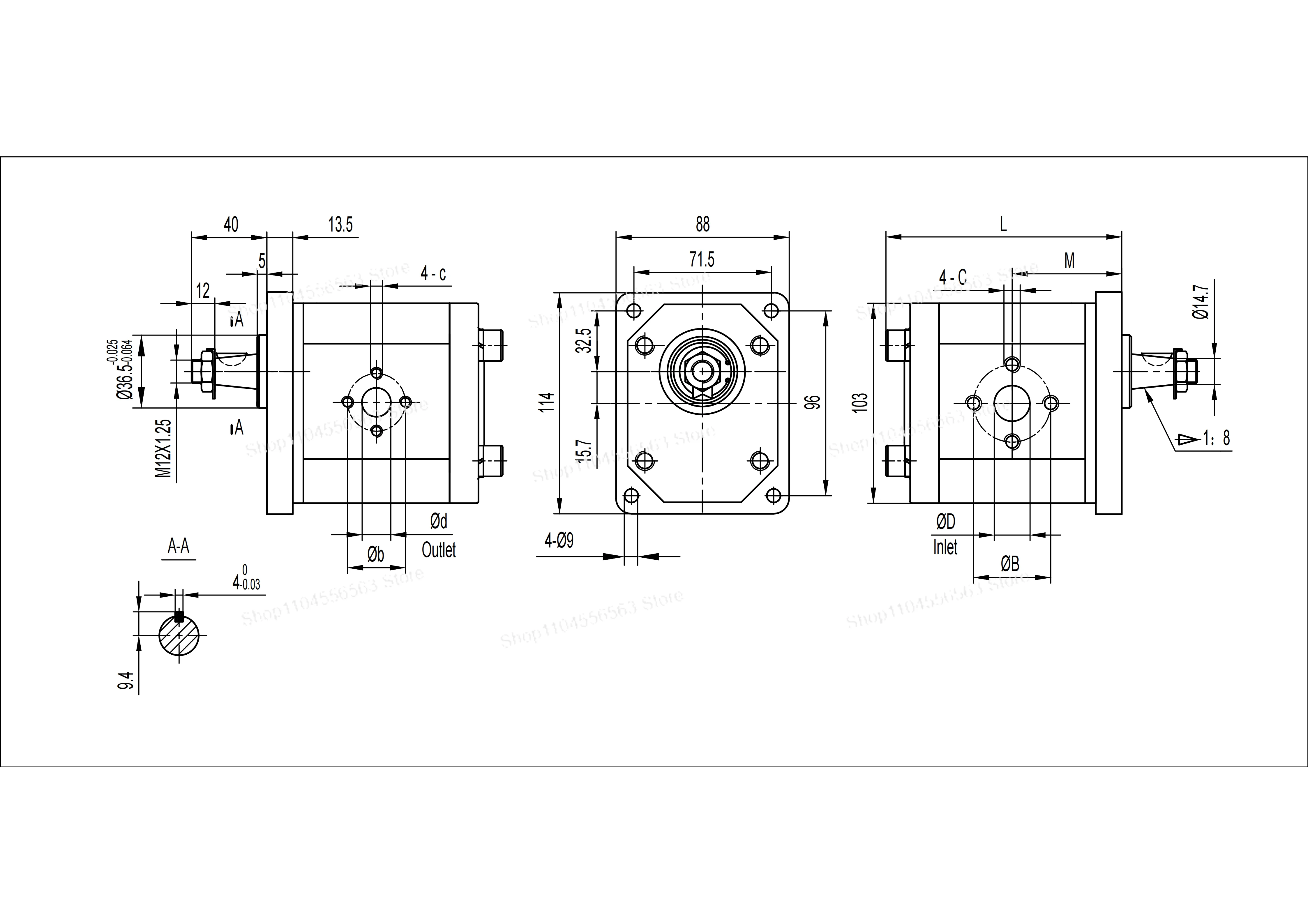 High Performance Threaded Shaft External Gear Pumps for Tractors, Harvester Steering Systems and Sprayers