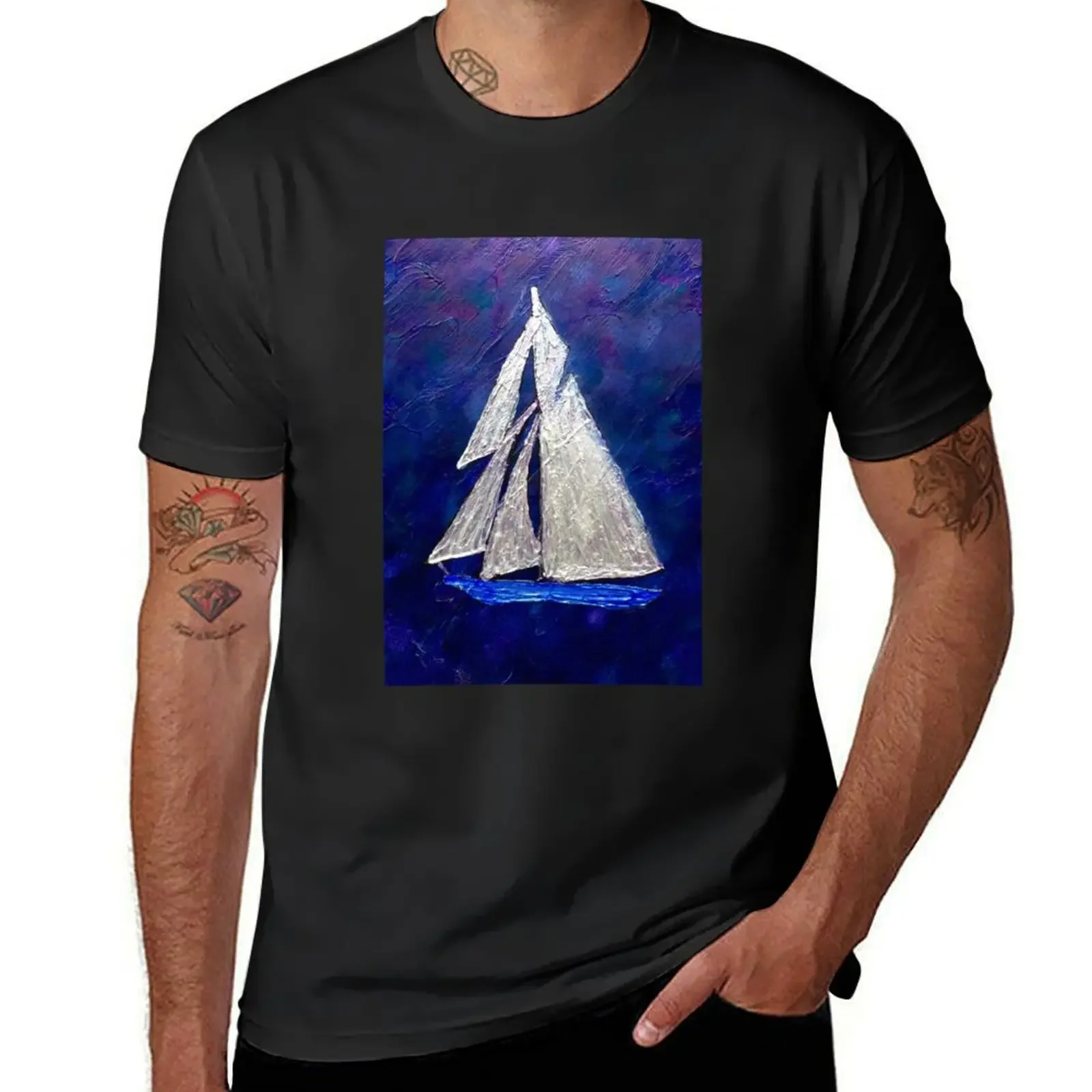 

Sailboat 92717 T-Shirt Anime t-shirt blue lock luxury clothing labubu mens fashion