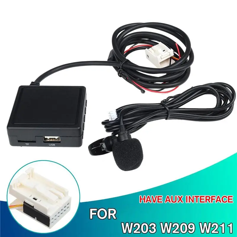 AASS-2X Bluetooth Wireless Audio Module Handsfree Phone Aux Adaptor For Mercedes Benz W203 W209 W211 Phone Cable Adapter