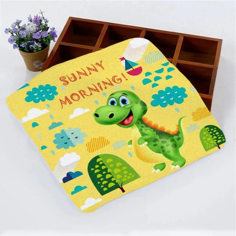 Custom Cartoon Dinosaur Child Face Towel Small Hand Towels Kitchen Towel Hotel Restaurant Cleaning Towel Microfiber Fabric