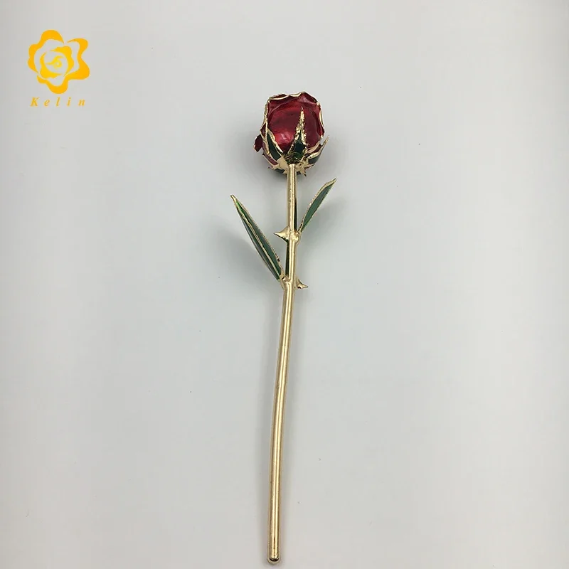 11 inches dry Rose made 24K Gold Plated Pearl red colored Rose Real Rose Dipped with nice gift box for valentines day gifts