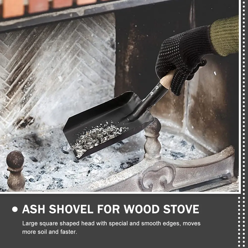 

Gardening Shovel Ergonomic Wooden Handle Square Flat Head Handheld Digging Transplanting Tool for Garden Planting Ash and