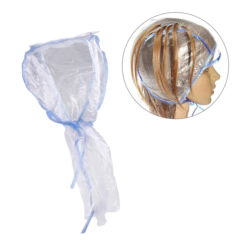 

12Pcs Hair Dyeing Cap Salon Hair Highlighting Hat Flexible Durable Plastic Material Protect Neck Clothes Practical