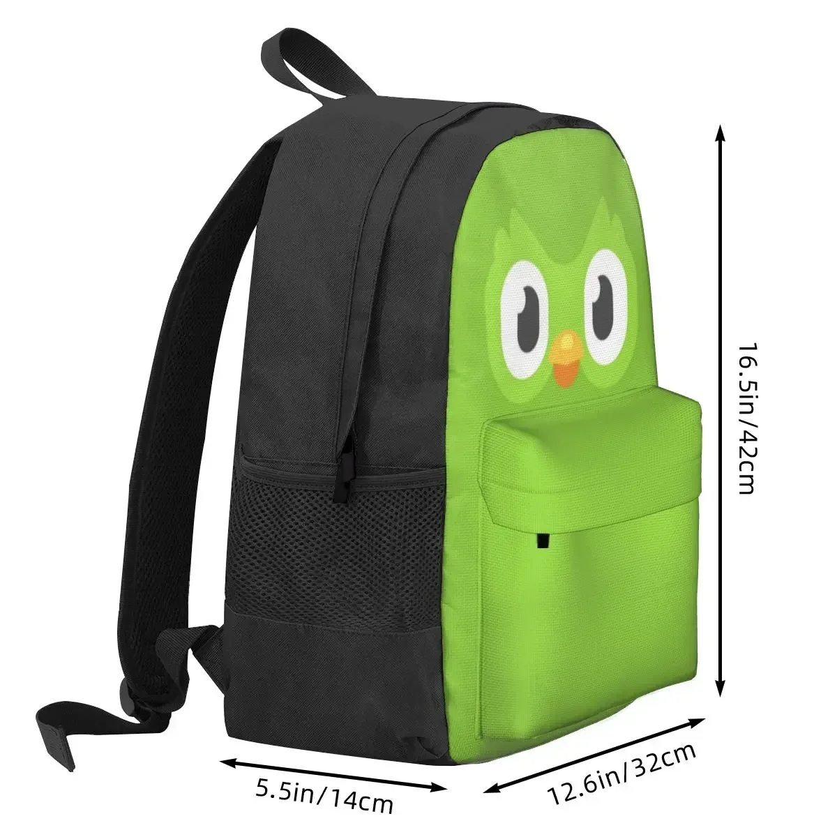 Duolingo Owl Duo Backpacks Boys Girls Bookbag Students School Bags Cartoon Kids Rucksack Laptop Rucksack Shoulder Bag