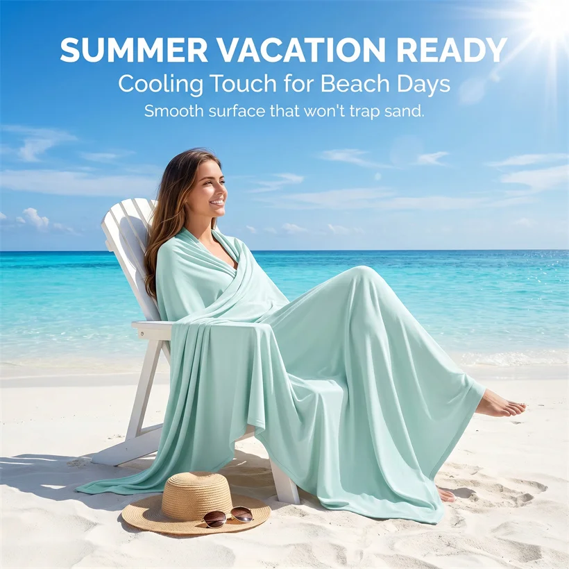 Summer Bed Blanket Ice Silk Cooling Blanket Air Conditioning Quilt Skin-friendly Lightweight Breathable Quilt For Home Office