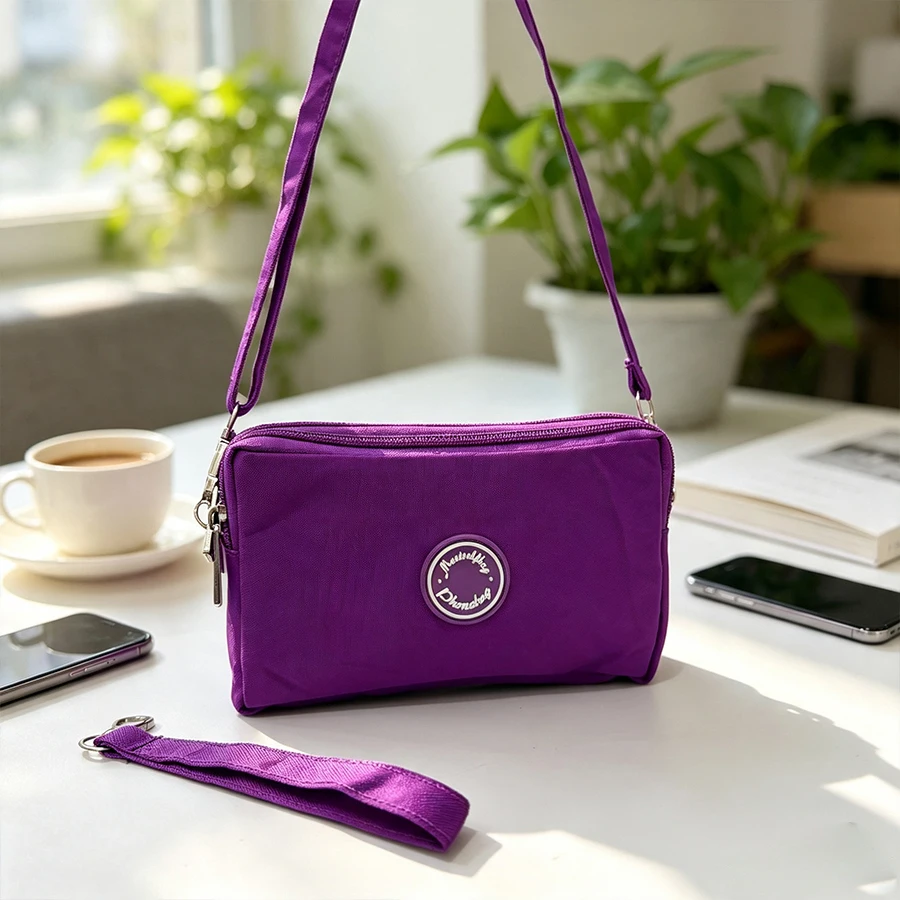 New three-layer zero wallet crossbody bag, fashionable shoulder bag for mobile phones