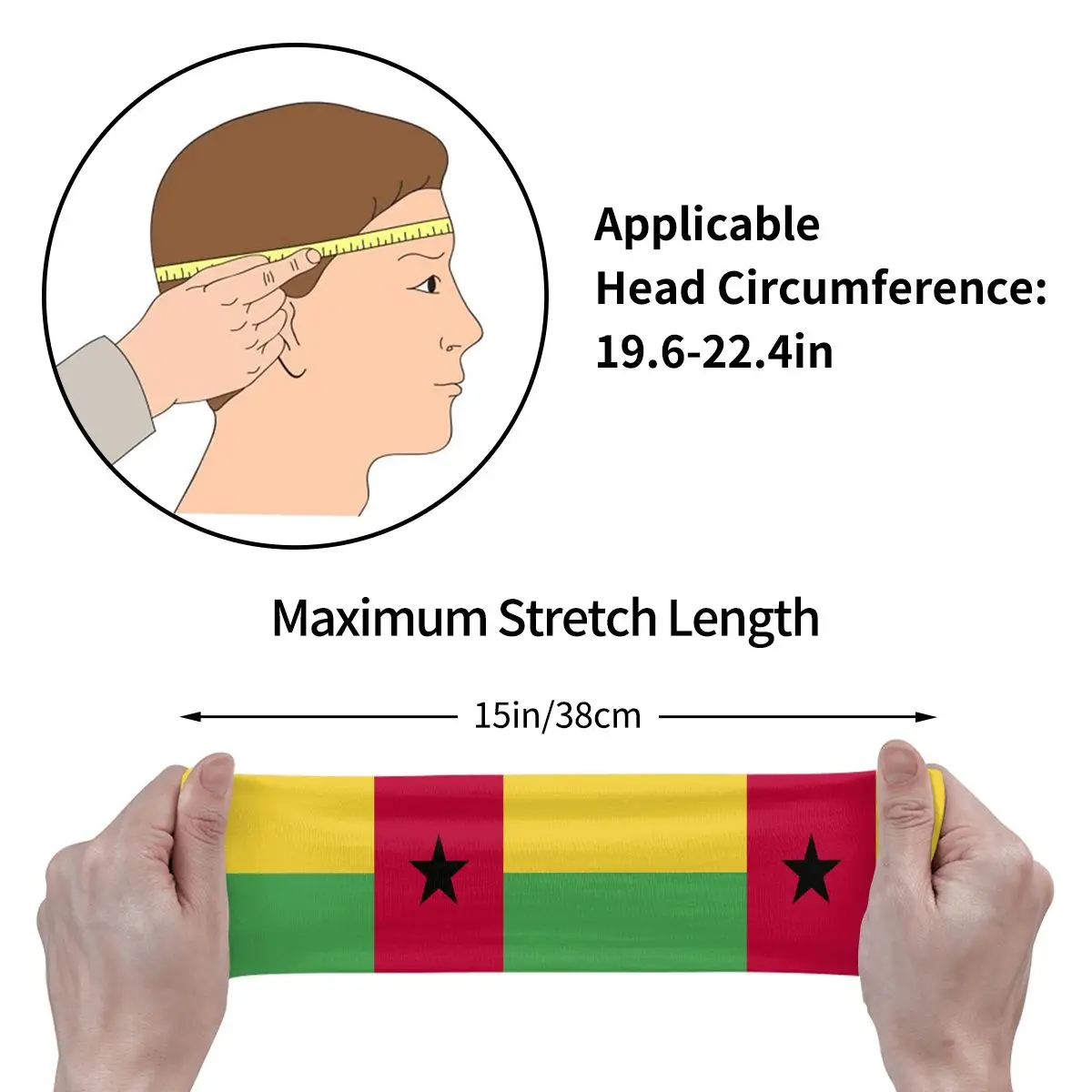 Custom Guinea-Bissau Flag Sport Headbands for Women Men Stretchy Moisture Wicking Gym Sweatband