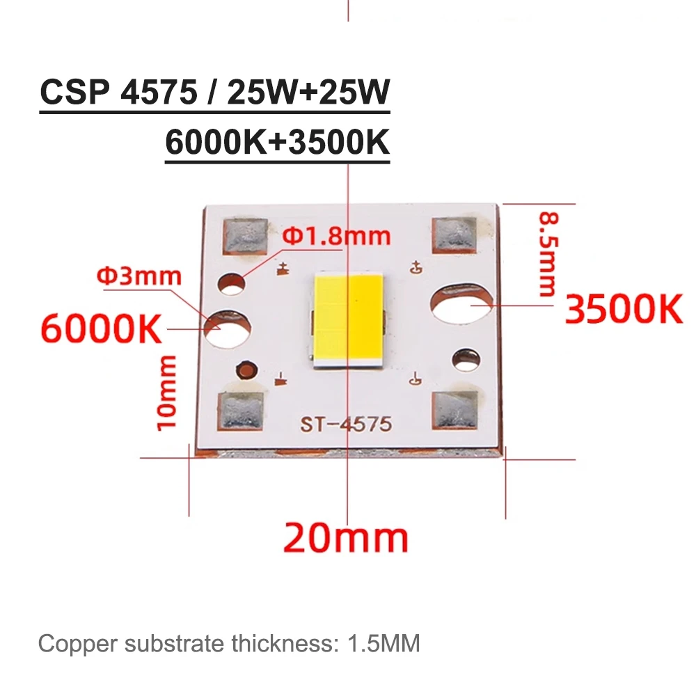 BIcolor CSP4575 LED Chip Car Light Source Repair BiLed Projector Lens Hi Lo Beam Chip 6000K 4300K 3500K 50W Moto Headlight Refit