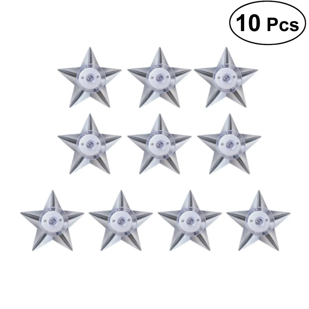 10Pcs LED Five Pointed Star Night Light Color Changing Soft Glow Battery Operated for Bedroom Nursery Room Decor Star