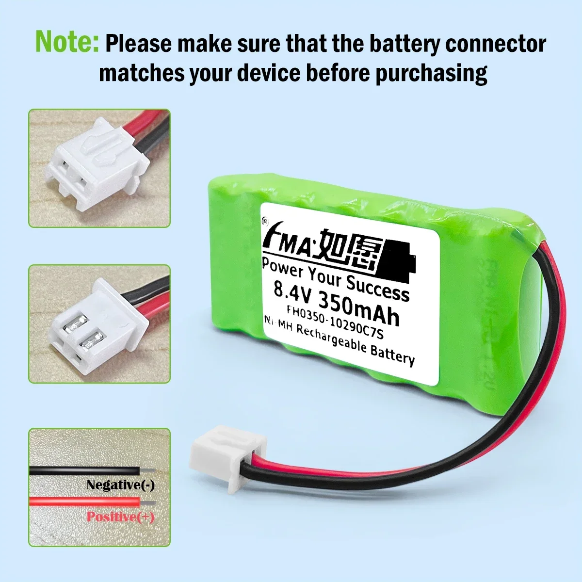 FMA 8.4V 350mAH Ni-MH Battery GP2AAA370F7 for Mode Helicopter Plane Luminous Voice Toys Emergency Door Exit Light
