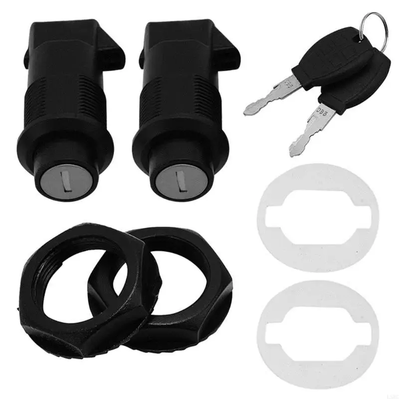 

L5BC Motorcycle Hard Saddlebag Lock 2 Keys Set Black for Saddlebag Security