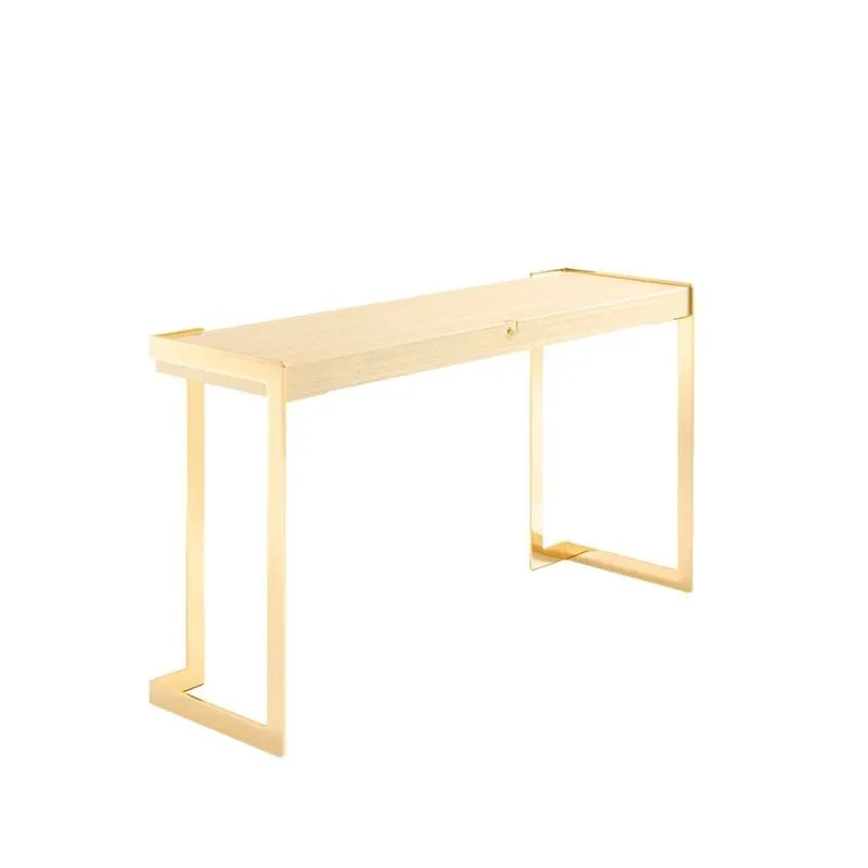 

Stainless steel entrance table Modern wall designer Extremely narrow solid wood entrance table