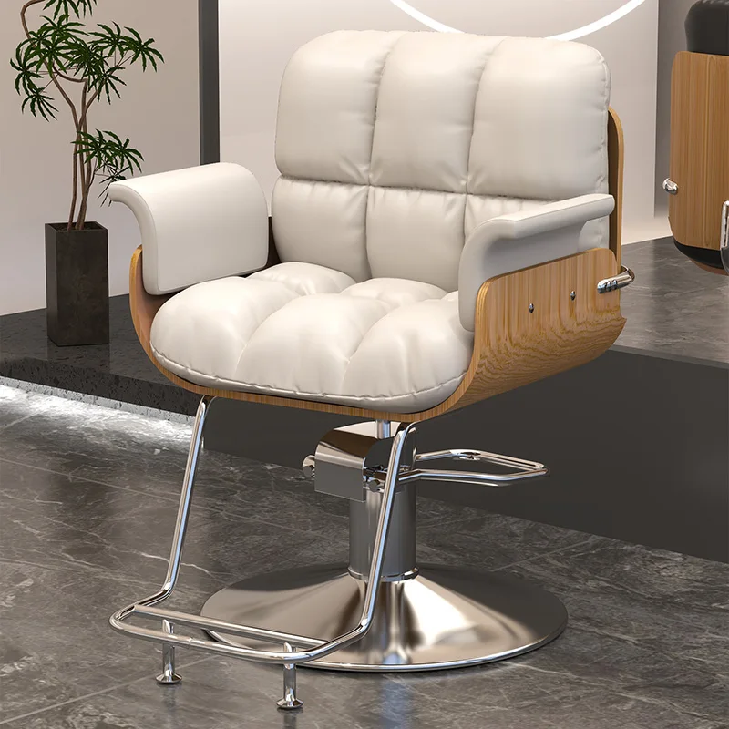#Modern Aesthetic Barber Chair Nordic Rustic Professional Rotating Barber Chair Armchair Design Silla Barberia Barber Furniture