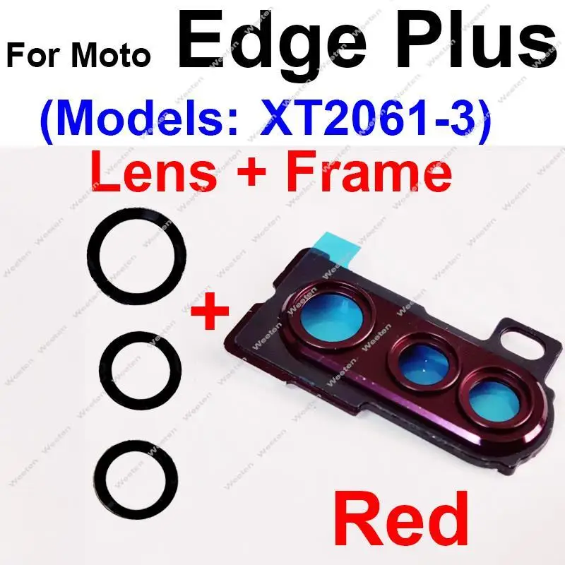 Rear Camera Glass Lens Frame For Motorola Moto Edge Plus edge+ XT2061-3 Back Camera Lens Glass and Cover Holder Parts