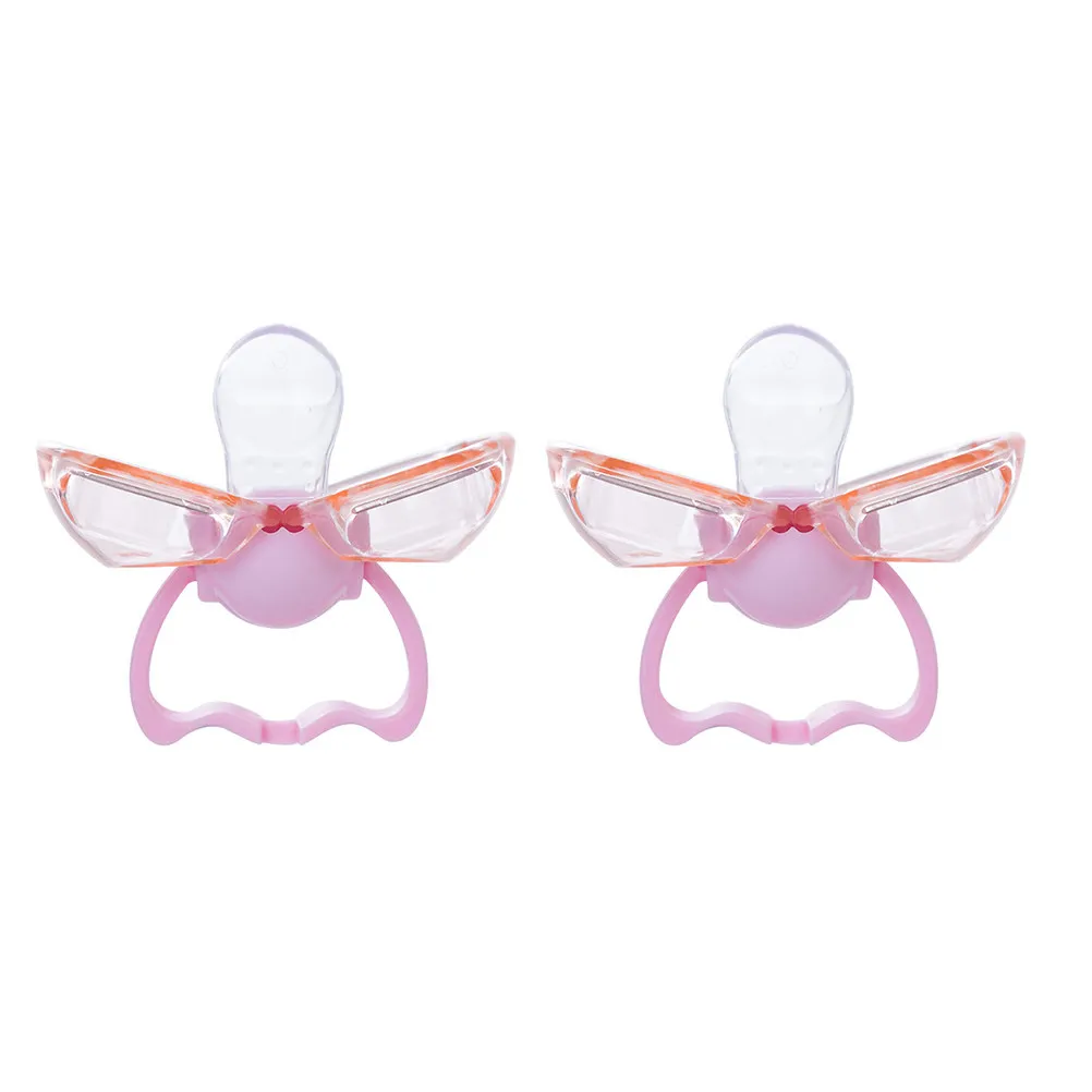 

2Pcs Silicone Pacifier - Safe Newborn Soother for Calming Babies - Smooth Edge Nursing Aid for Little Ones Pink