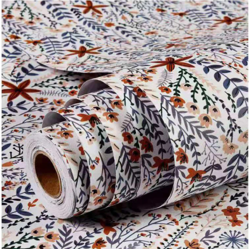 

Flower Pattern Self-Adhesive Wallpaper, Peel and Stick Wallpaper Bedroom Room Furniture Modification Removable Wall Stickers