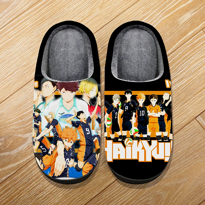 

Custom Size Winter Home Warm Cartoon Slippers For Adult Kids Anime Haikyuu!! Cosplay Indoor Cute Slippers