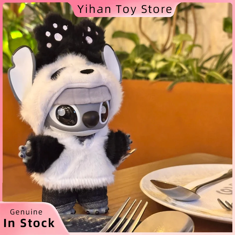 Hot Limited Vinyl Speelgoed Stitch Cosplay Panda Versie Chinese Regio Anime Figuur Beweegbare Desktop Ornament Sleutelhanger Gift