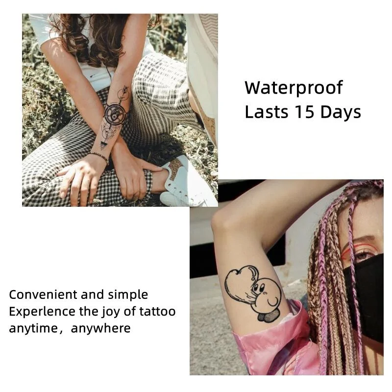 60pcs Cute Tattoo Sticker Waterproof Lasting Temporary Tattoo