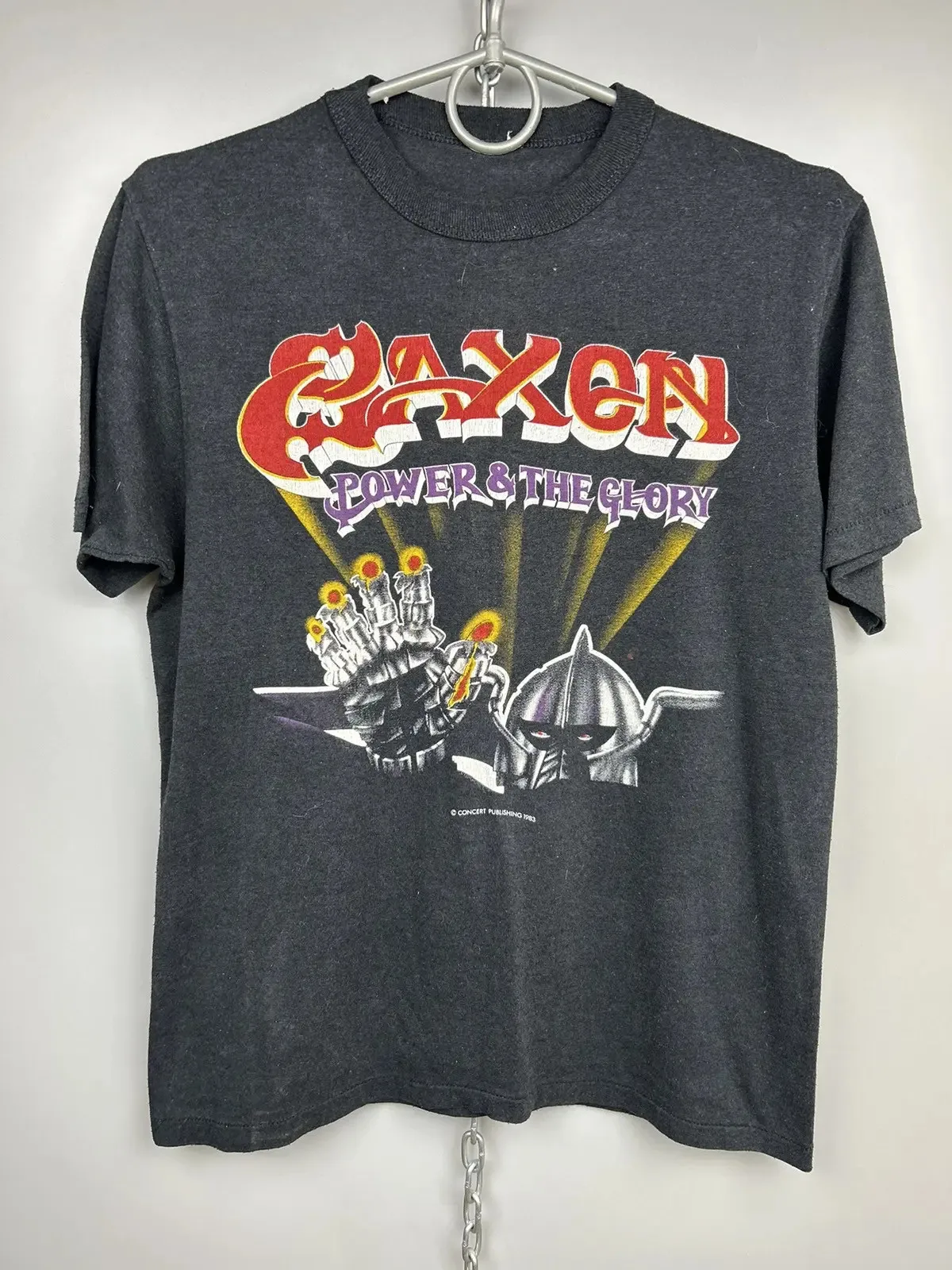 Power The Glory- Saxon Band Short Sleeve Black T- Shirt S- 5XL All Size ES268
