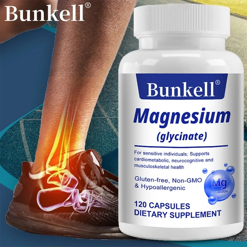 Magnesium Glycinate Supplement, for Stress Relief Aid, Deep Sleep,  Muscle Relaxation & Nervous System