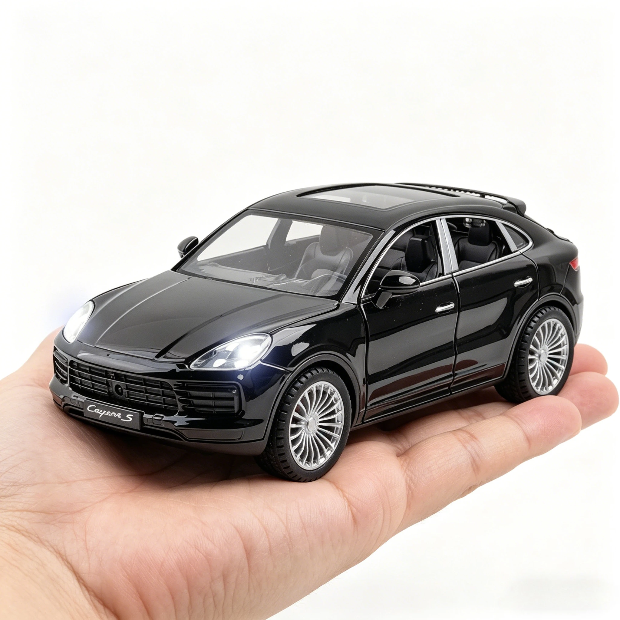 

1:24 Cayenne S Turbo Alloy Model Diecast Car Miniature Toys Doors Opened Sound Light Pull Back Sports Car Kids Christmas Gift
