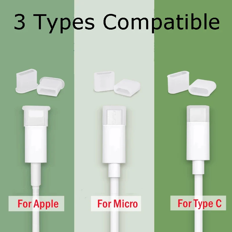 Universal Dust Plug Protective Cover for IOS Type C Micro USB Male Data Cable Charging Port Dust and Waterproof Accessorie