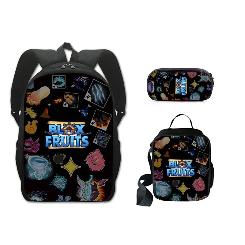 2024 New Fashion Product ROBLOX Game Blox Fruits School Bag Backpack Shoulder Bag Single Layer Pencil Case Student Backpack