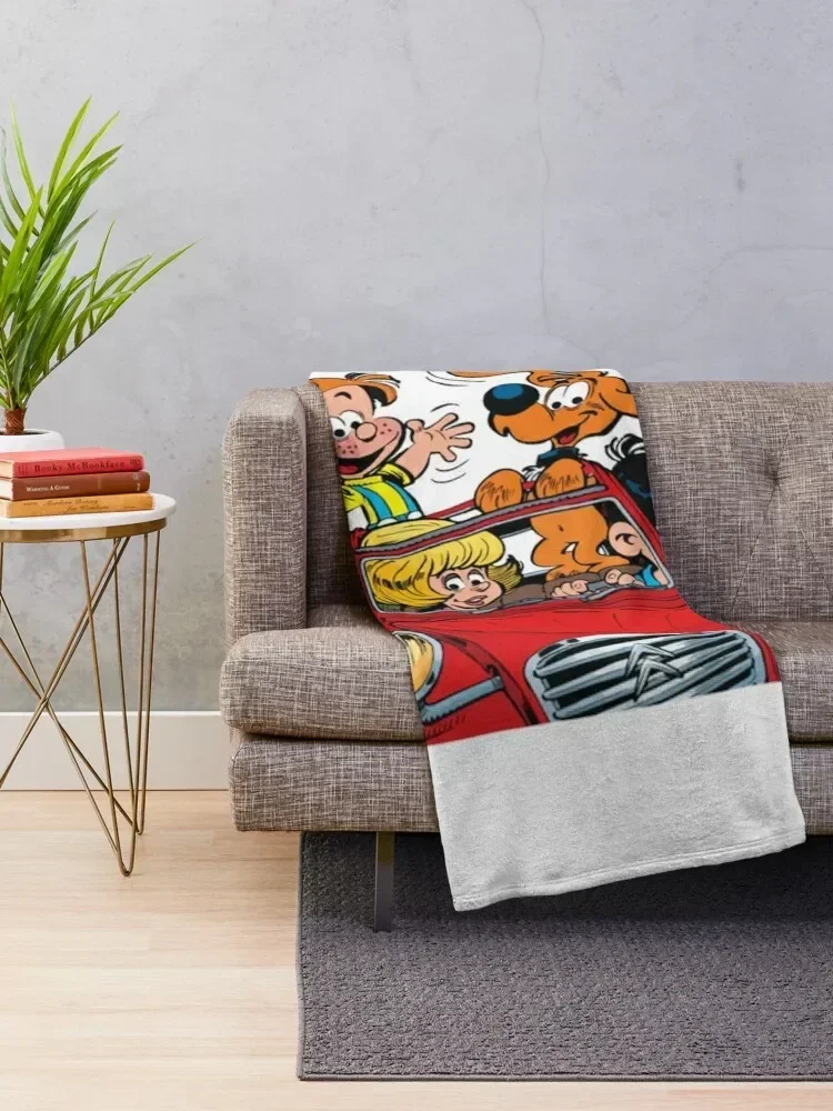 Boule et Bill (Billy et copain) dans la voiture classique Throw Blanket Single Baby Blankets