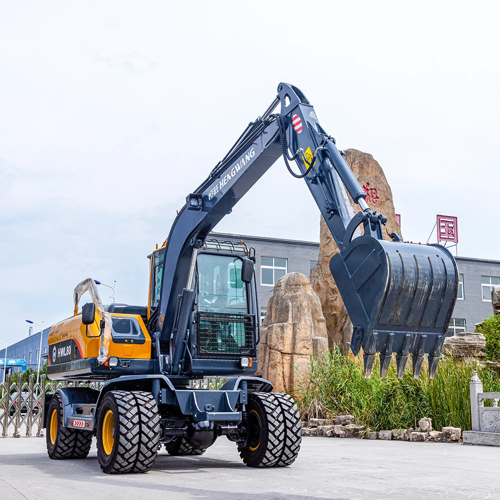 Free Shipping Small Wheel Excavator Mini Excavators Bucket Digger