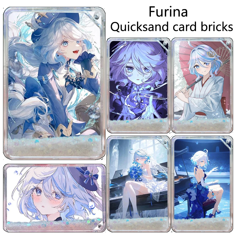 

Genshin Impact DIY Furina Белые зыбучие пески карточные кирпичи Коллекционные аниме-игрушки Акриловые настольные украшения свадебное платье Праздничные подарки