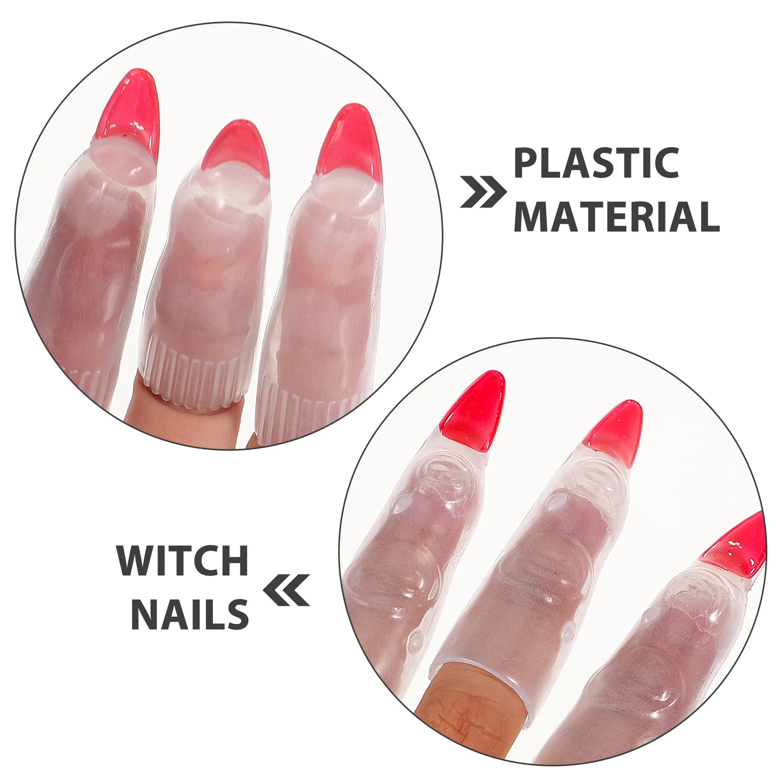 

10Pcs Night Light Witches Nails Halloween Prank Fake Fingers Realistic Horror Decorations for Parties Glowing Witches Nails