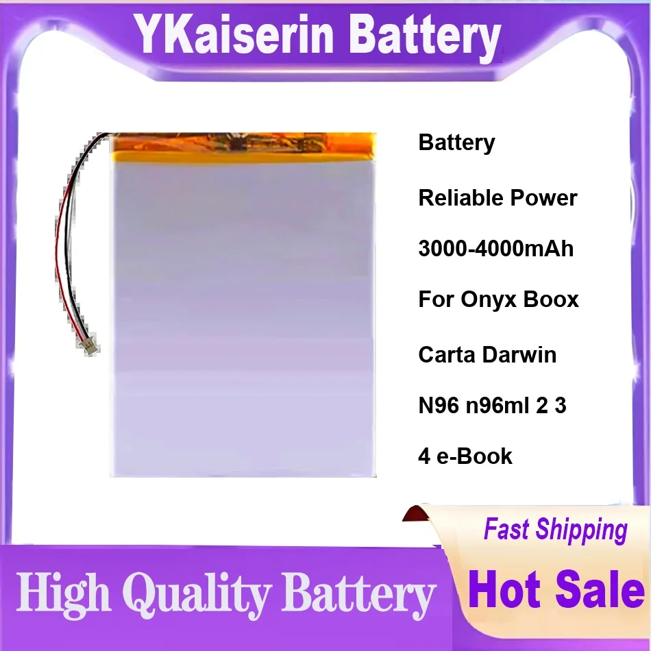 

Battery Reliable Power 3000-4000mAh For Onyx Boox Carta Darwin N96 n96ml 2 3 4 e-Book