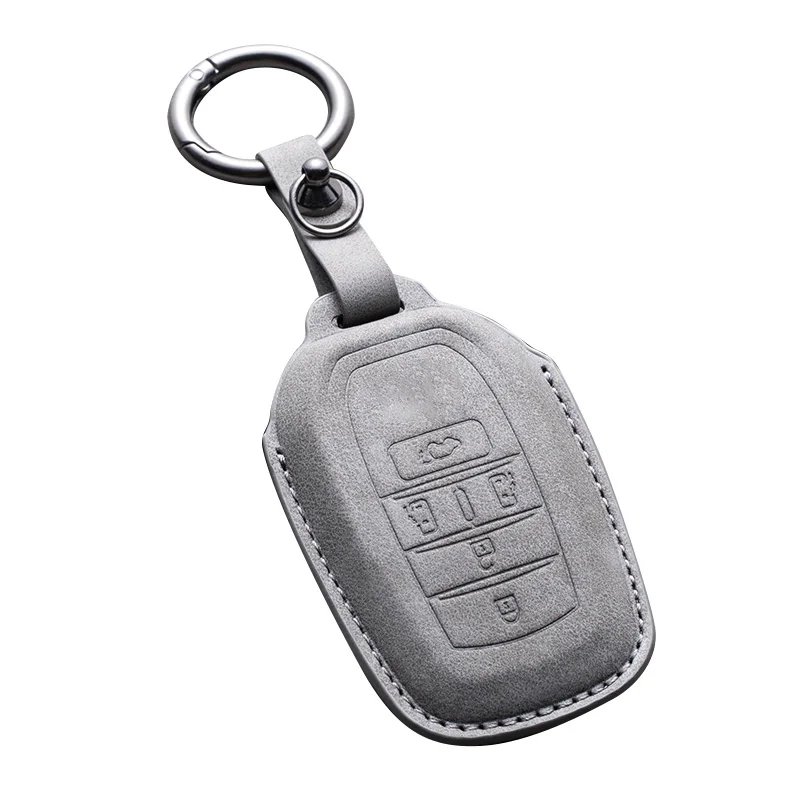 Sheepskin Leather 5 Buttons Car Key Cover Case for Toyota Sienna Alphard Vellfire Granvia Key Fob Accessories Holder Keyring